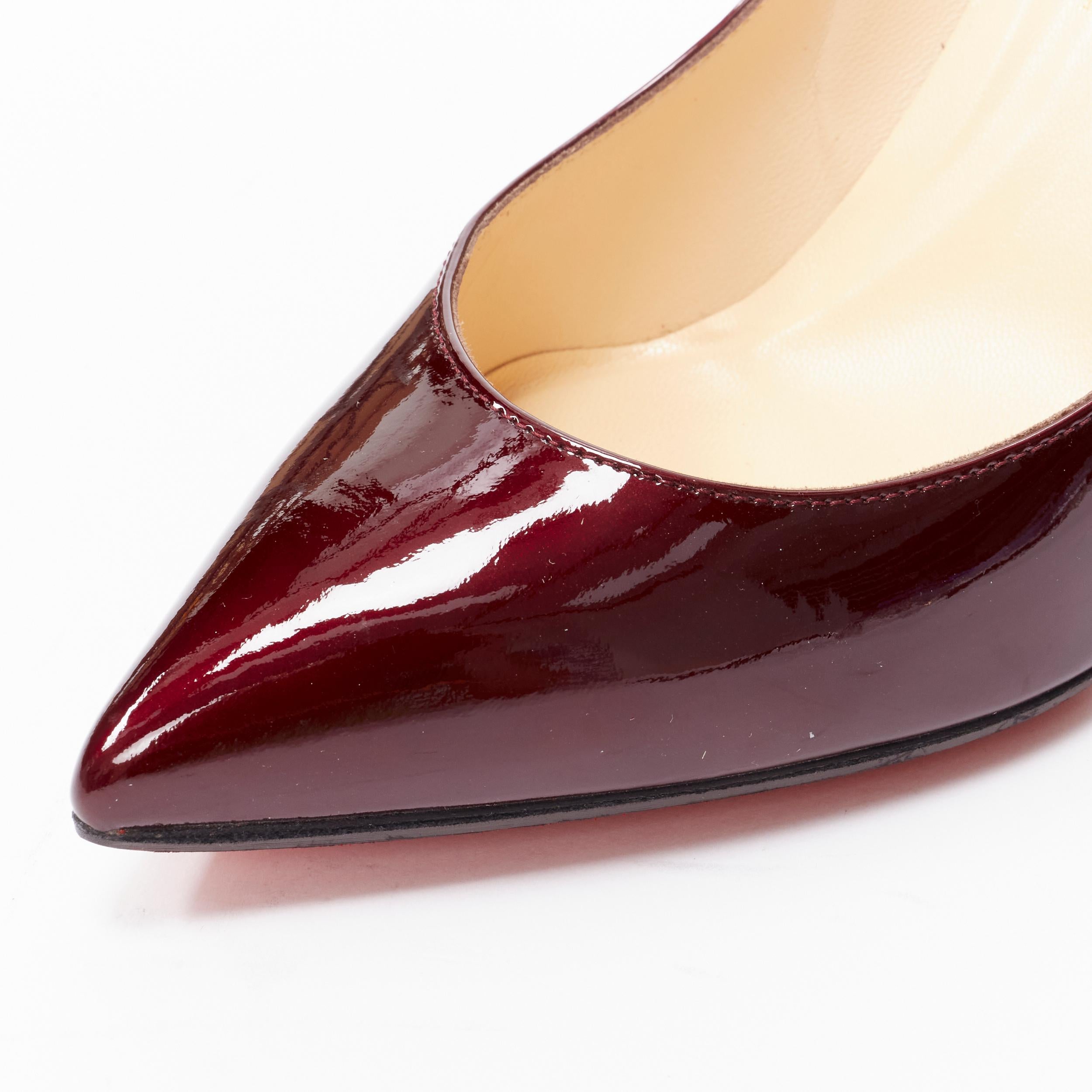 Women's CHRISTIAN LOUBOUTIN burgundy red patent leather 85mm pigalle pumps EU37