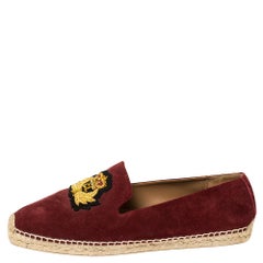 Christian Louboutin Burgundy Suede Captain Colonnaki Loafers Size 42