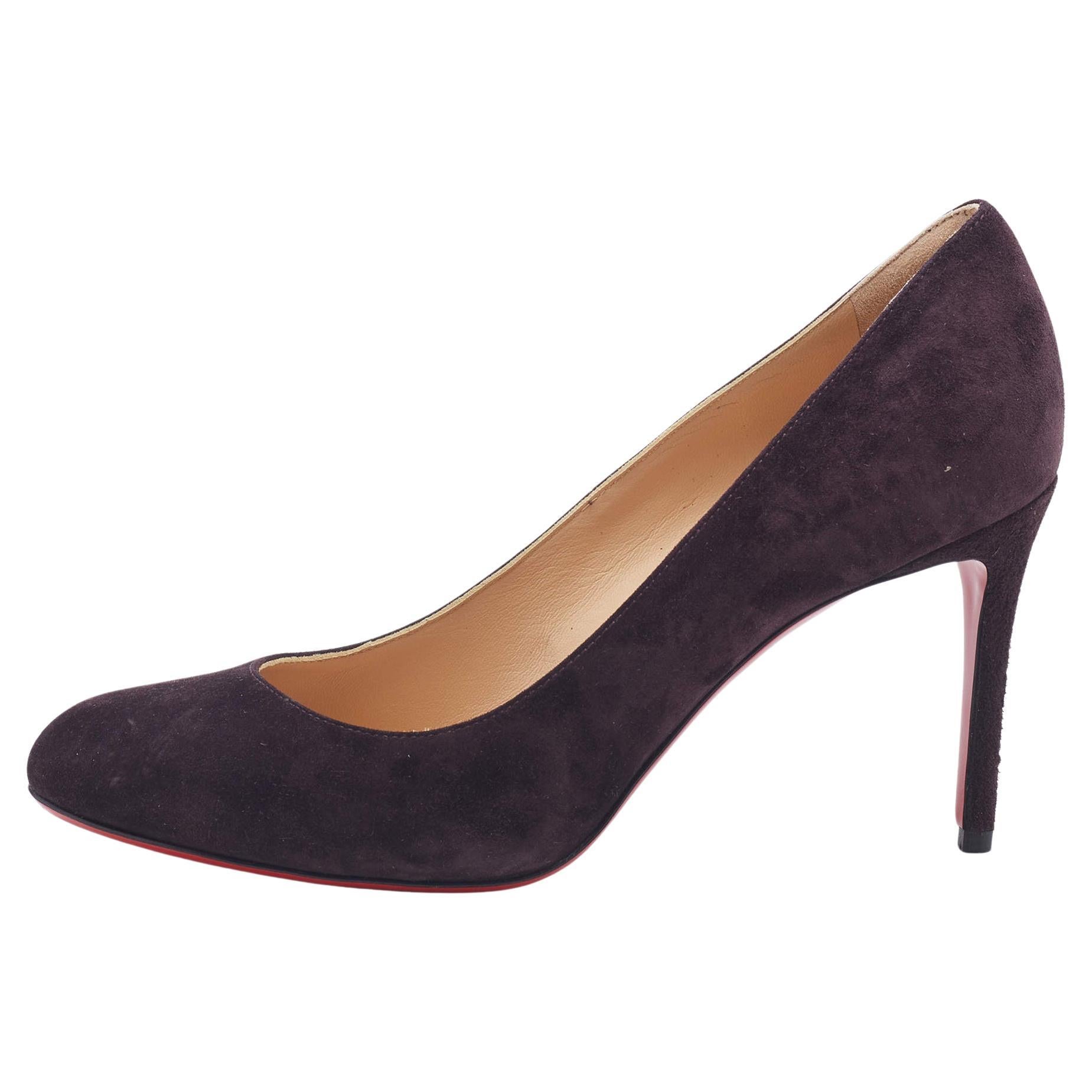 Christian Louboutin Burgundy Suede Fifi Pumps Size 38