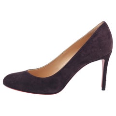 Used Christian Louboutin Burgundy Suede Fifi Pumps Size 38