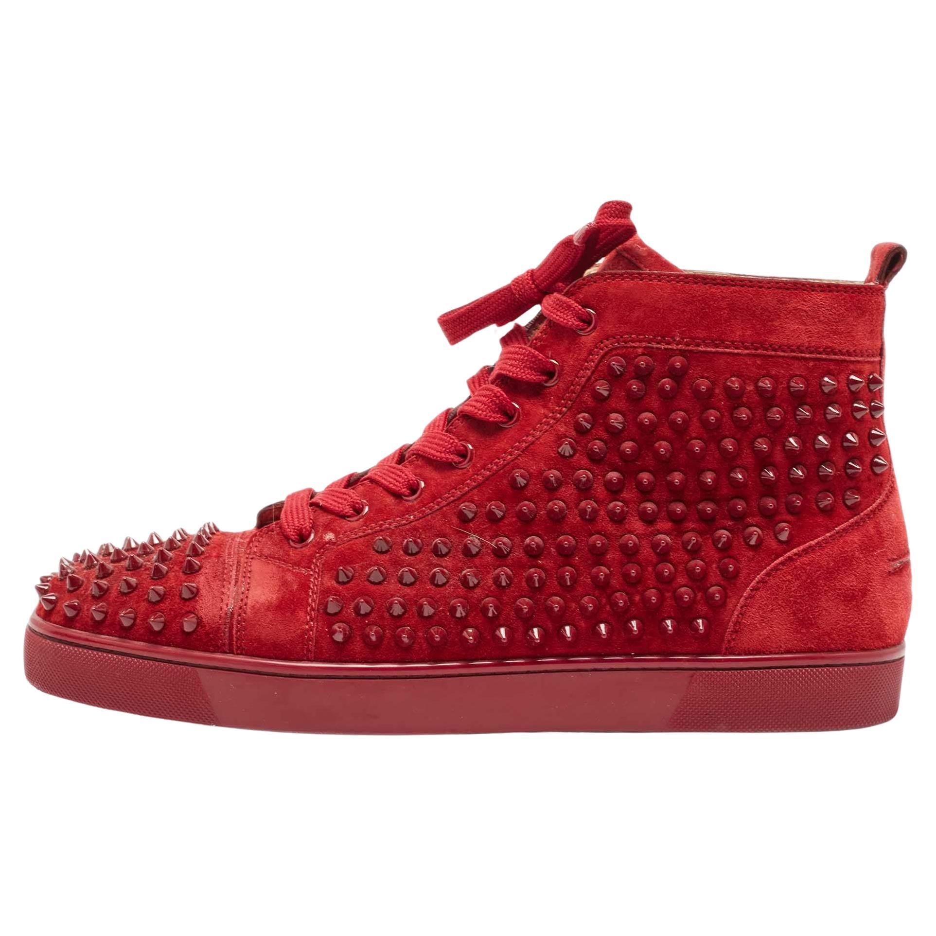 Christian louboutin top burgundy sneakers