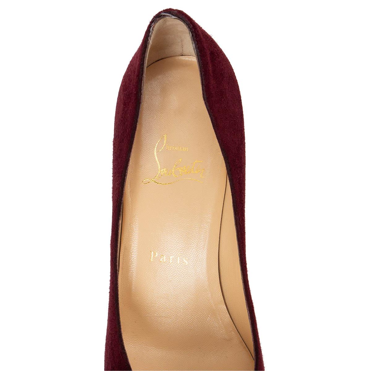 CHRISTIAN LOUBOUTIN burgundy suede SIMPLE 100 Pumps Shoes 38.5 For Sale 2