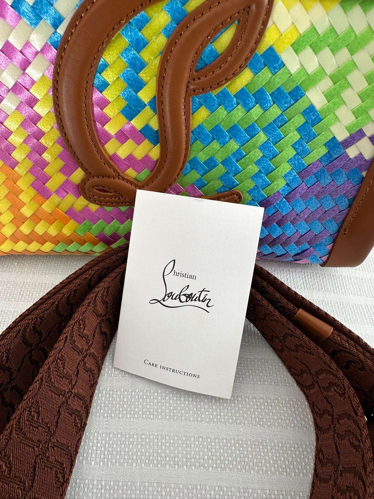 Christian Louboutin By My Side Mehrfarbige gewebte Cross Body Mini Leder Tasche im Angebot 12