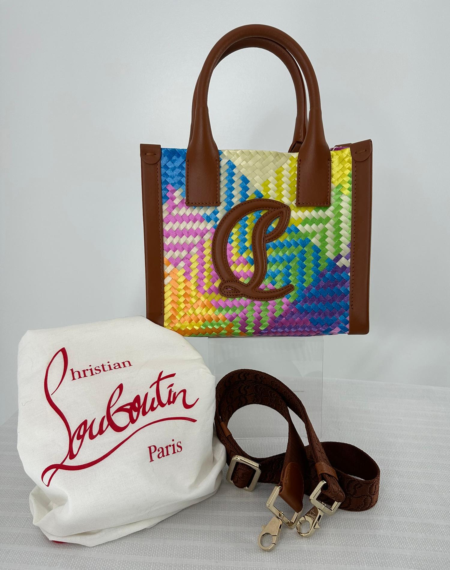 Christian Louboutin By My Side Mehrfarbige gewebte Cross Body Mini Leder Tasche im Angebot 13