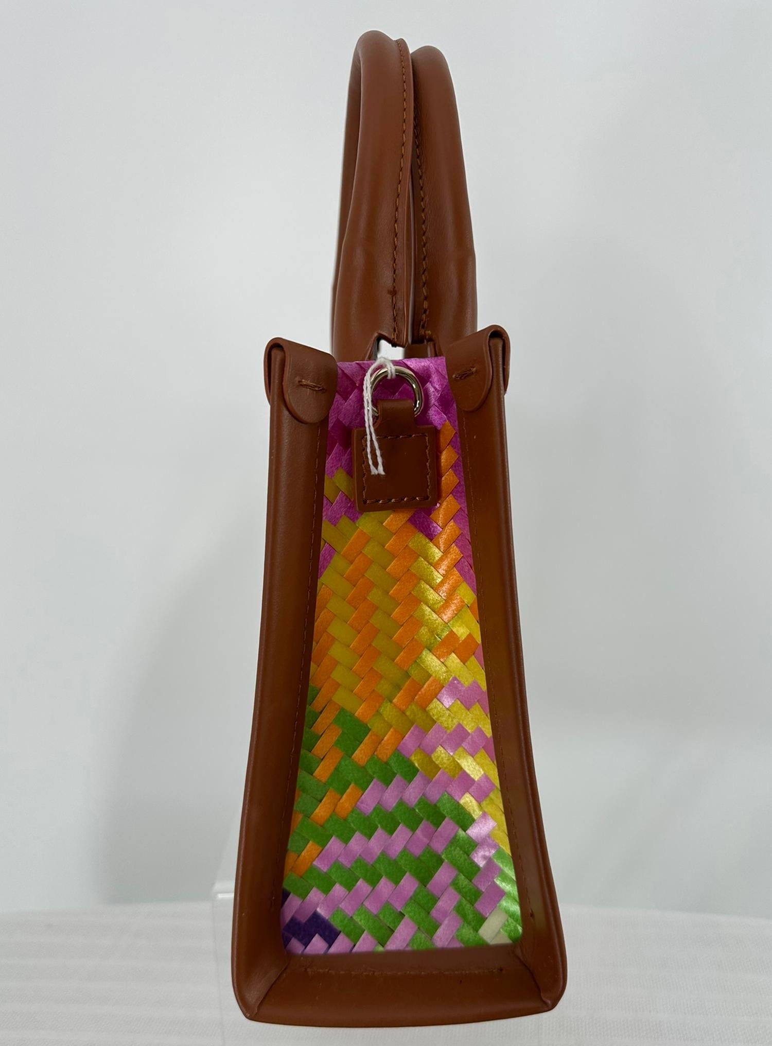 Christian Louboutin By My Side Mehrfarbige gewebte Cross Body Mini Leder Tasche im Angebot 1