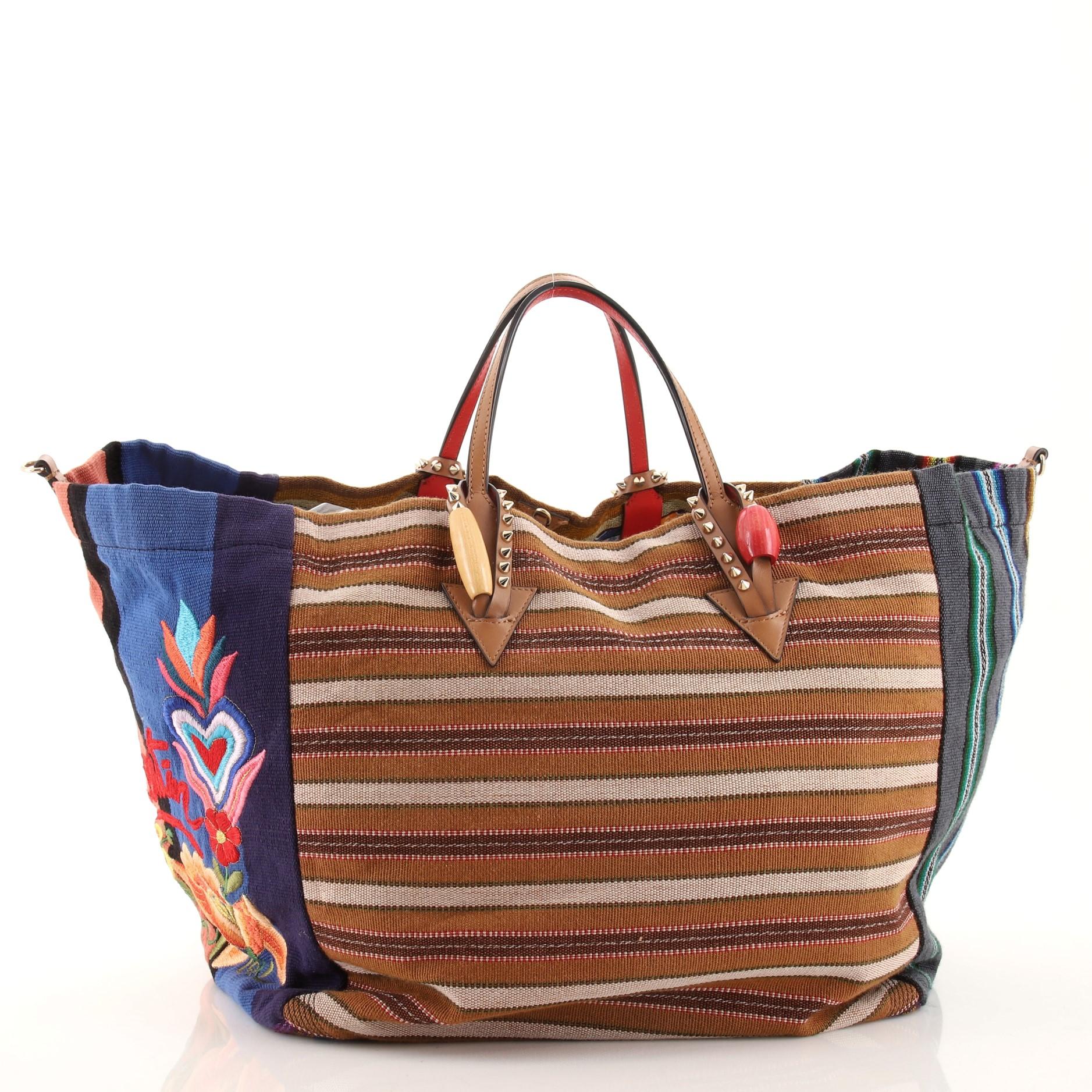Christian Louboutin Caba Tote Motif Embroidered Jacquard Large In Good Condition In NY, NY