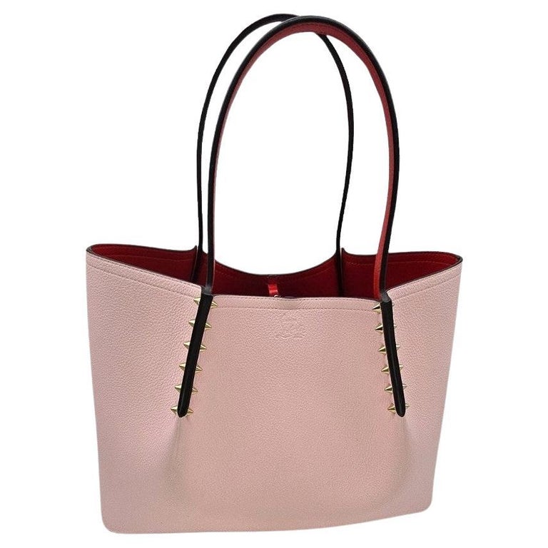 Christian Louboutin Cabarock Spiked Poupee Leather Tote For Sale