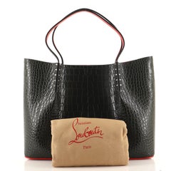 Christian Louboutin Cabarock Tote Crocodile Embossed Leather Large