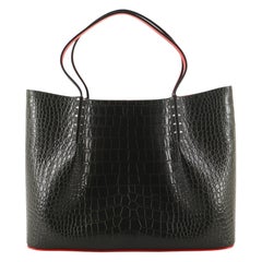 Christian Louboutin Cabarock Tote Crocodile Embossed Leather Large