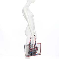 CHRISTIAN LOUBOUTIN Cabata clear PVC bubble abstract print studded tote bag