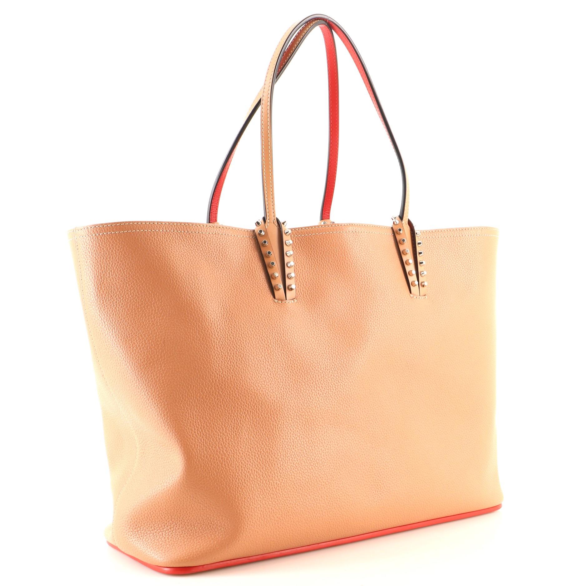 Orange Christian Louboutin Cabata East West Tote Leather Large