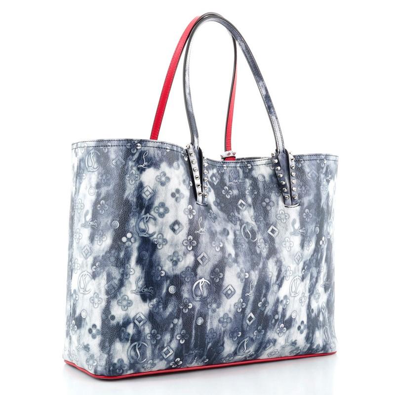 Gray Christian Louboutin Cabata East West Tote Printed Leather Large