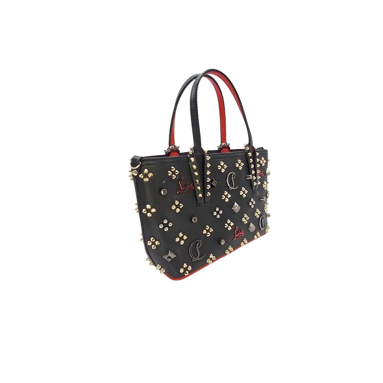 Black Christian Louboutin Cabata Mini Loubinthesky Studded East West Tote