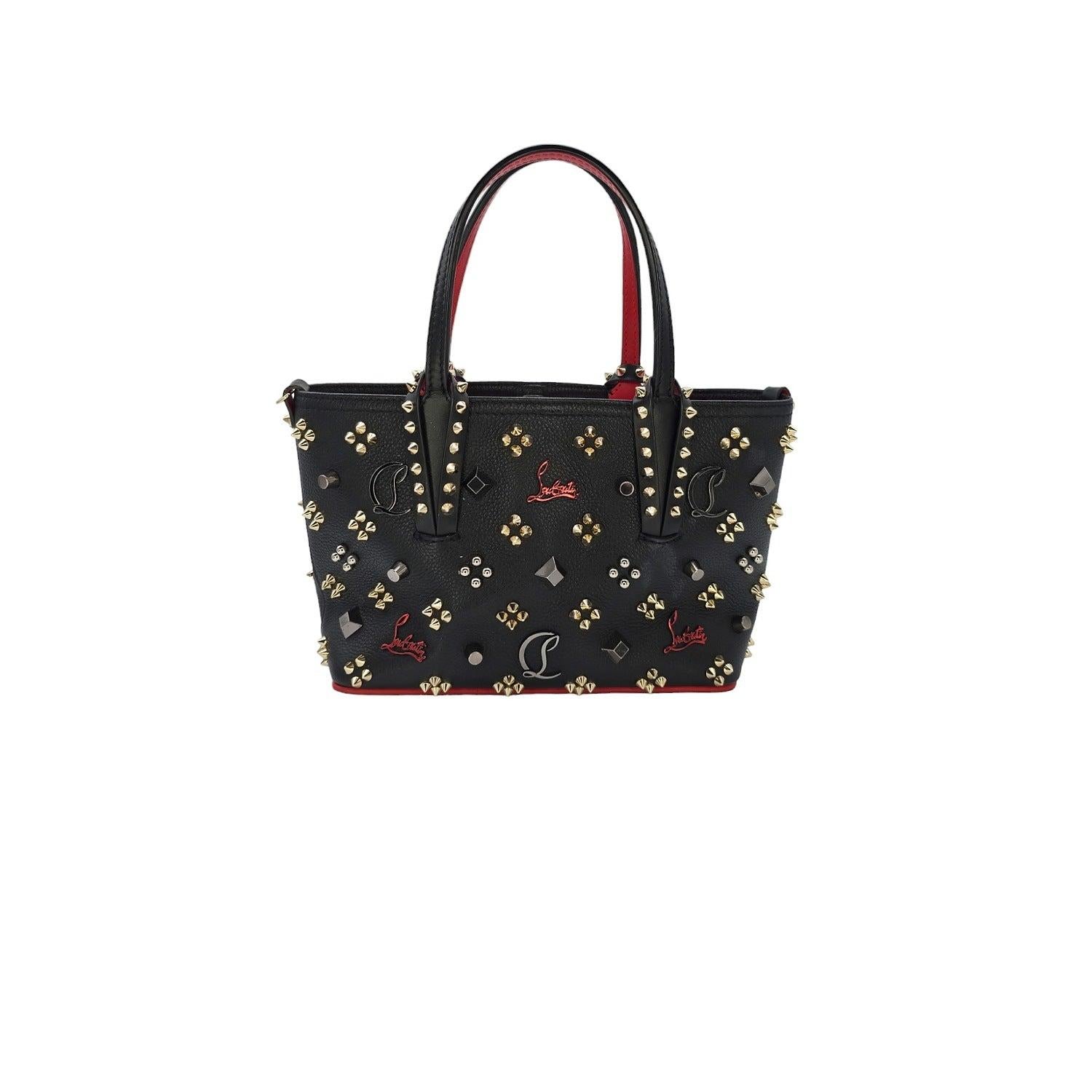 Christian Louboutin Cabata Mini Loubinthesky Studded East West Tote In Good Condition In Scottsdale, AZ