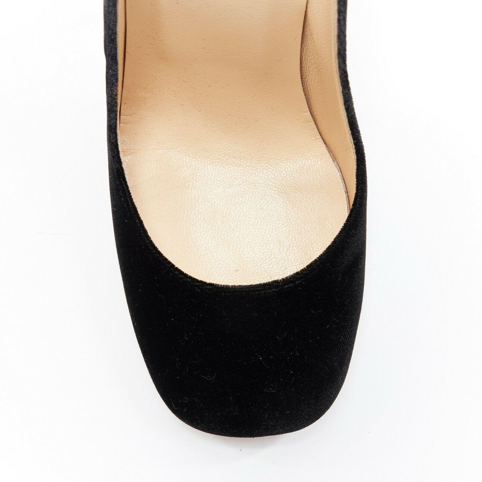 Women's CHRISTIAN LOUBOUTIN Cadrilla Corazon black velvet heart embroidered heel EU37