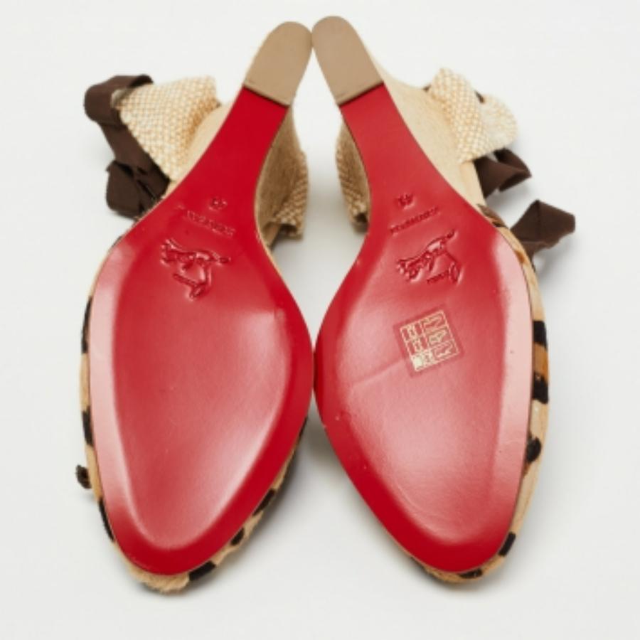 Christian Louboutin, con zeppa in pelle di vitello, con cravatta alla caviglia, taglia 41 in vendita 2