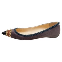 Christian Louboutin Calf Hair & Suede Spiked Malabar Hill Ballet Flats Size 38