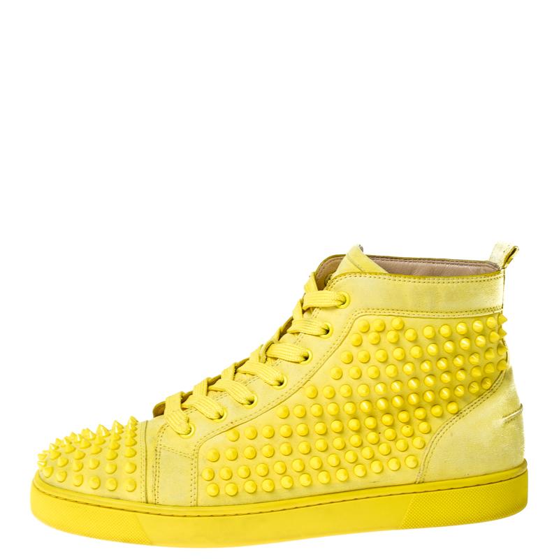yellow christian louboutin sneakers