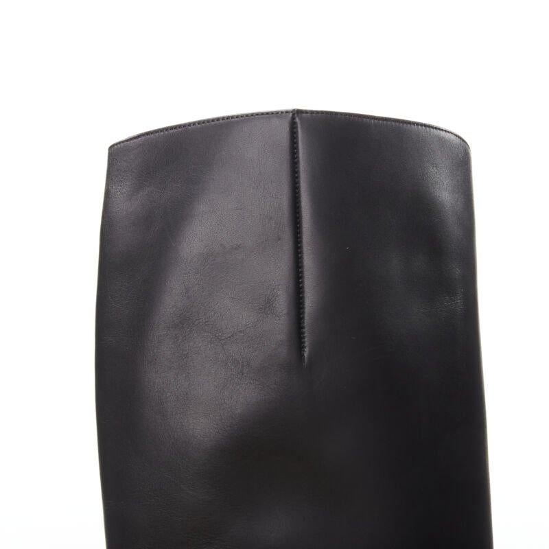 CHRISTIAN LOUBOUTIN Cate botas altas de piel negra con cuña oculta y cadena EU38.5 en venta 3