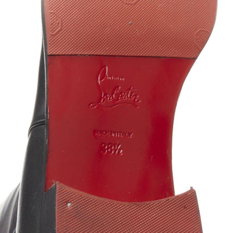 CHRISTIAN LOUBOUTIN Cate botas altas de piel negra con cuña oculta y cadena EU38.5 en venta 4