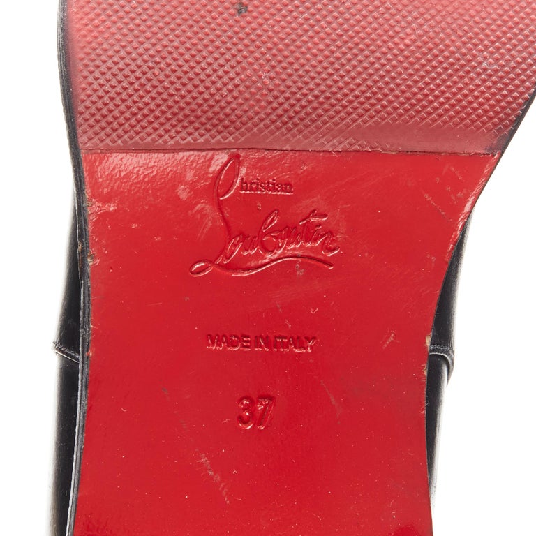 CHRISTIAN LOUBOUTIN Cate black silver chunky chain heel riding bootsl