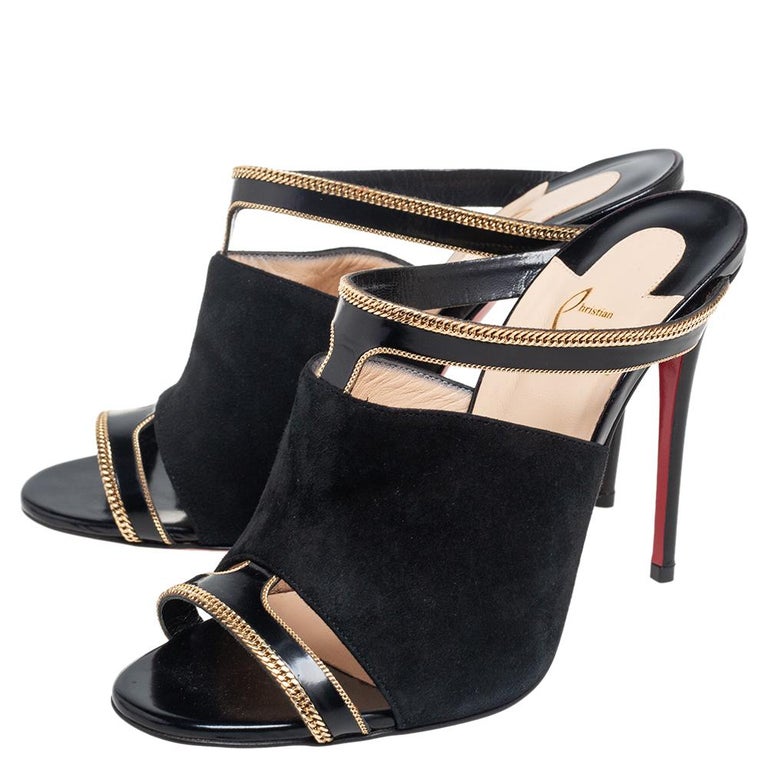 Christian Louboutin Chain Embellished Akenana Sandals Size 36.5 at 1stDibs