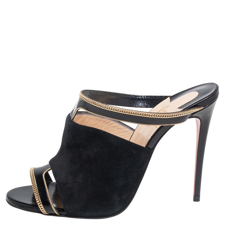 Christian Louboutin Chain Embellished Akenana Sandals Size 36.5 at 1stDibs