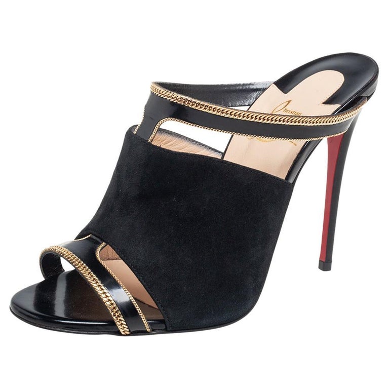 Christian Louboutin Chain Embellished Akenana Sandals Size 36.5 at 1stDibs