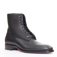 CHRISTIAN LOUBOUTIN Chambeli Flat Lace Up Leather Boots EU42