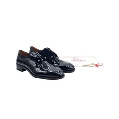 Christian Louboutin Chambeliss Patent Leather Derby Shoes Black EU 41.5 US 8.5