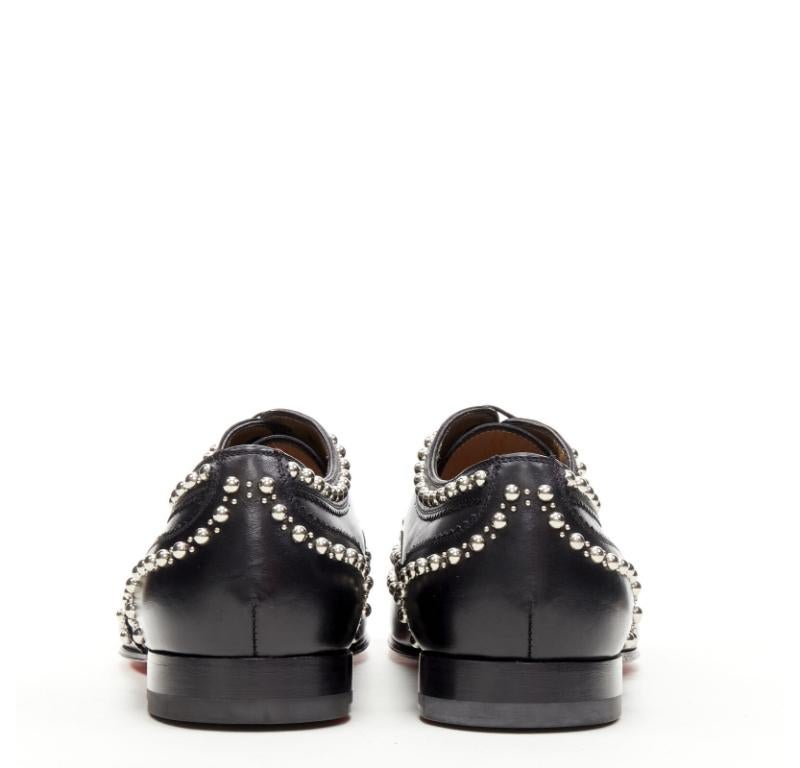 CHRISTIAN LOUBOUTIN Charlie Clou brogue oxford cloutée argentée noire EU42 Pour hommes en vente