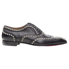 CHRISTIAN LOUBOUTIN Charlie Clou black silver studded oxford brogue EU42