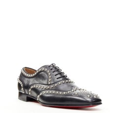 CHRISTIAN LOUBOUTIN Charlie Clou black silver studded oxford brogue EU44