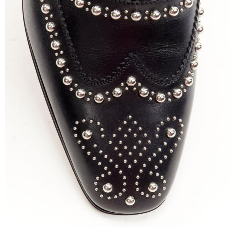 CHRISTIAN LOUBOUTIN Charlie Clou nero argento borchiato oxford brogue EU44 in vendita 1