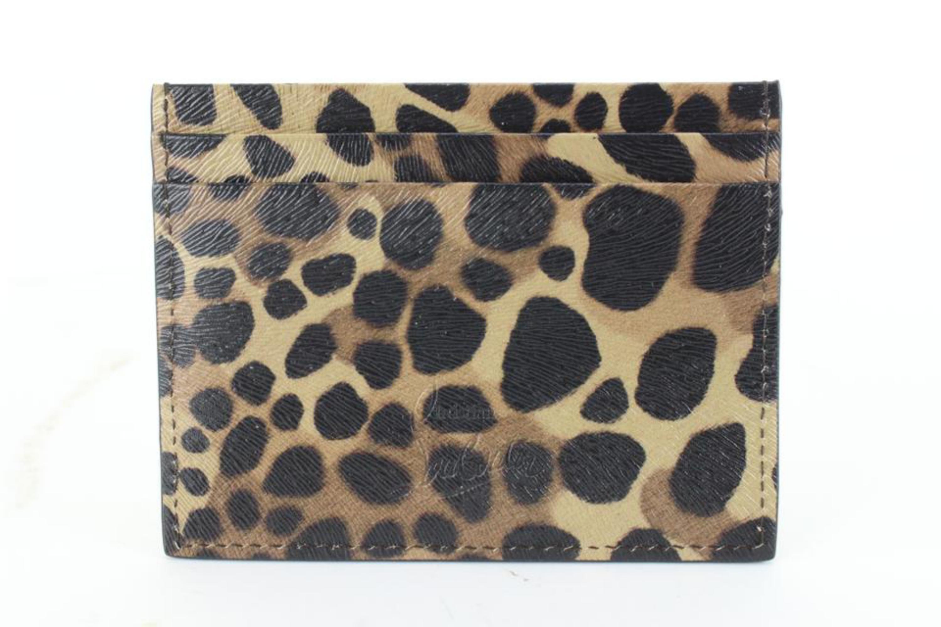 Christian Louboutin Cheetah Leopard Spike Stud Card Holder Wallet 18cl76s 3