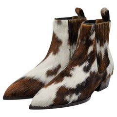 Christian Louboutin Cheliviss Low Boots Hair-on Calf 'Meuh' - Brown & White