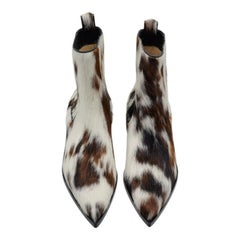 Christian Louboutin Cheliviss Low Boots - Hair-on Calf 'Meuh' in Brown and White