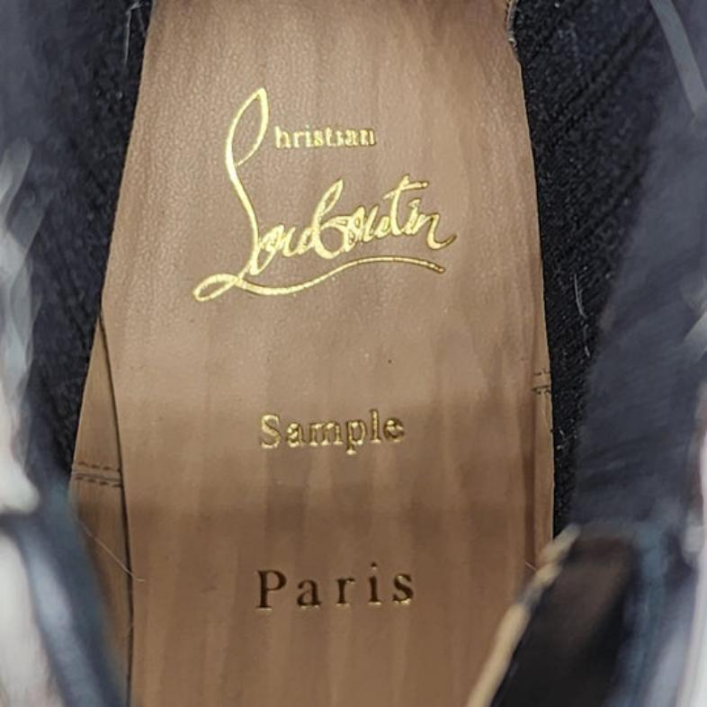 Christian Louboutin Cheliviss Low Boots - Hair-on Calf 'Meuh' in Brown and White In Excellent Condition For Sale In Los Angeles, CA