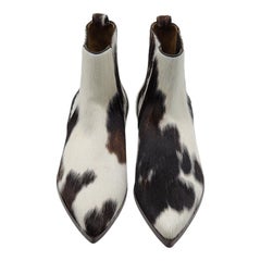 Christian Louboutin Cheliviss Low Boots Hair-on Calf 'Meuh' in Brown & White 43
