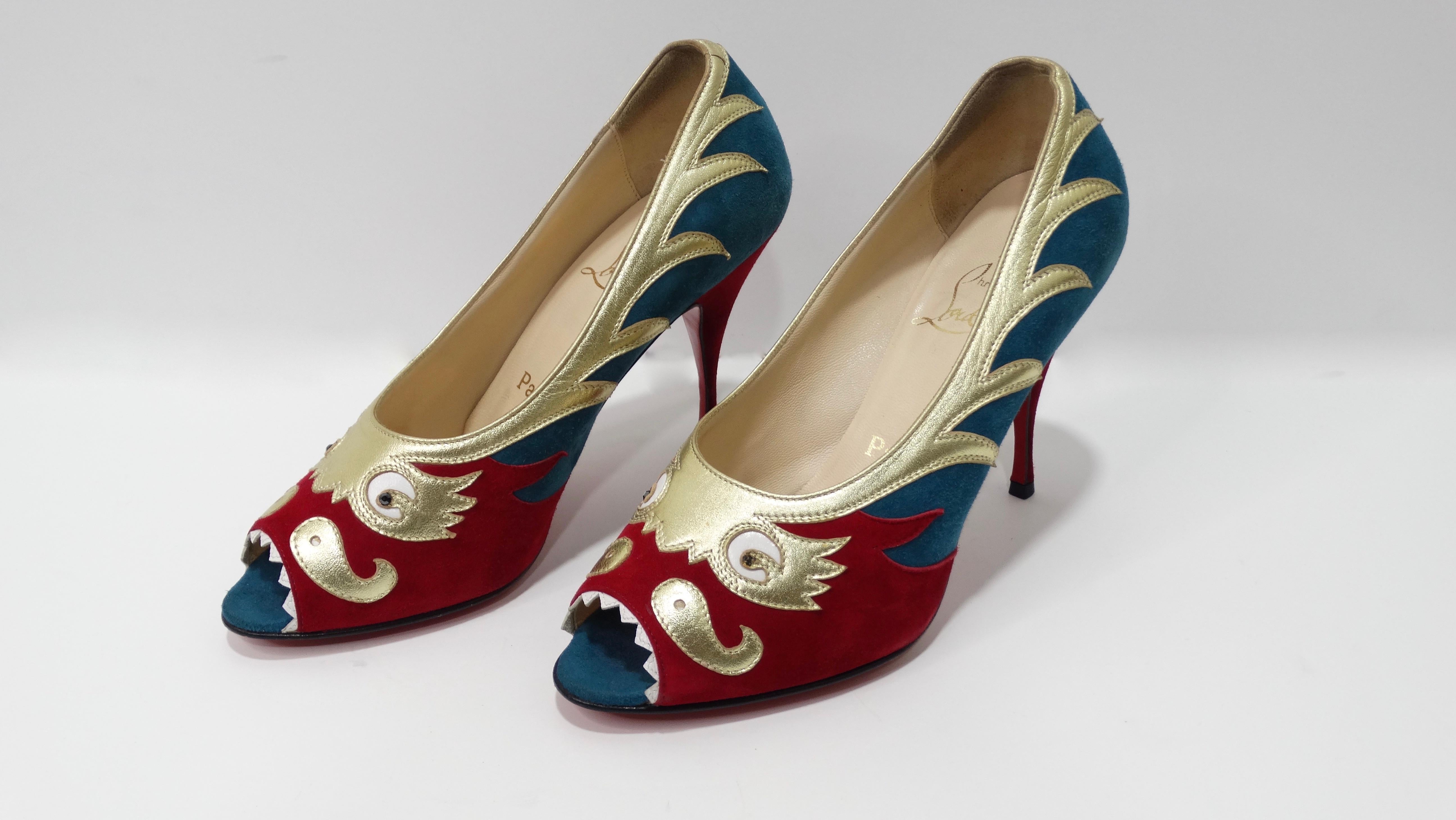 Chaussures à talons à dragons chinoises Christian Louboutin  Bon état - En vente à Scottsdale, AZ