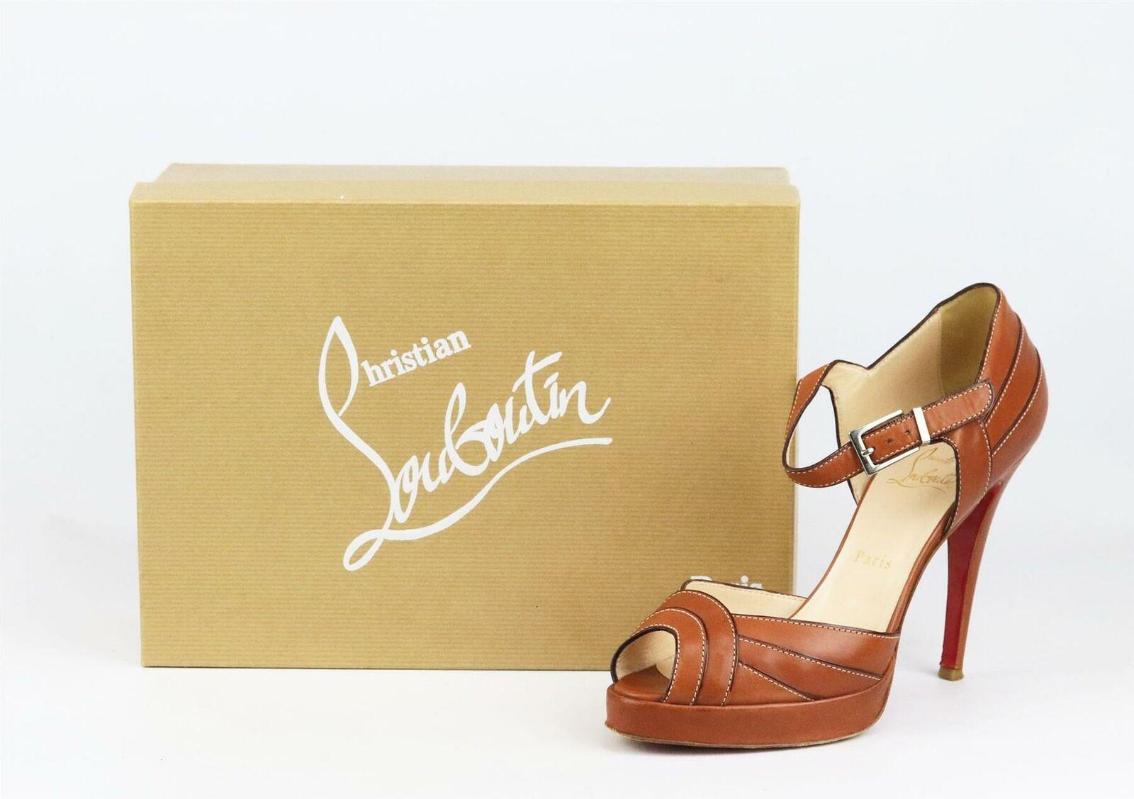 Christian Louboutin City Leather Platform Sandals In Excellent Condition In London, GB