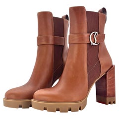 Christian Louboutin CL Chelsea Lug Sole Platform Ankle Boots 40