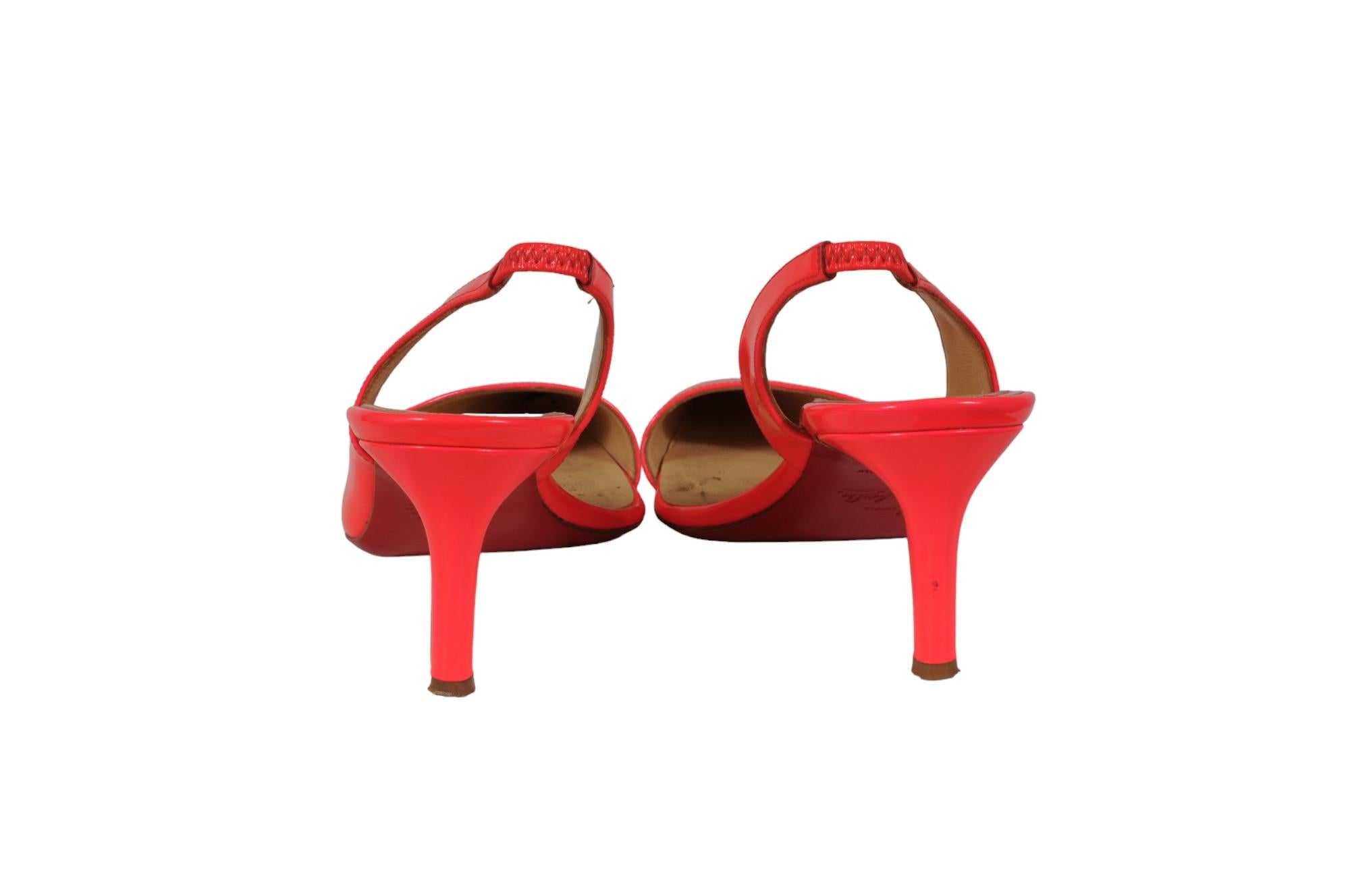 Christian Louboutin Clare Sling 80 US7.5 EU37.5 Rosa Pumps Slingback Roter Boden im Angebot 5