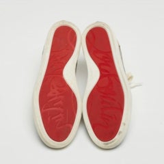 Christian Louboutin Coarse Glitter and Leather Gondoliere Sneakers Size 36.5