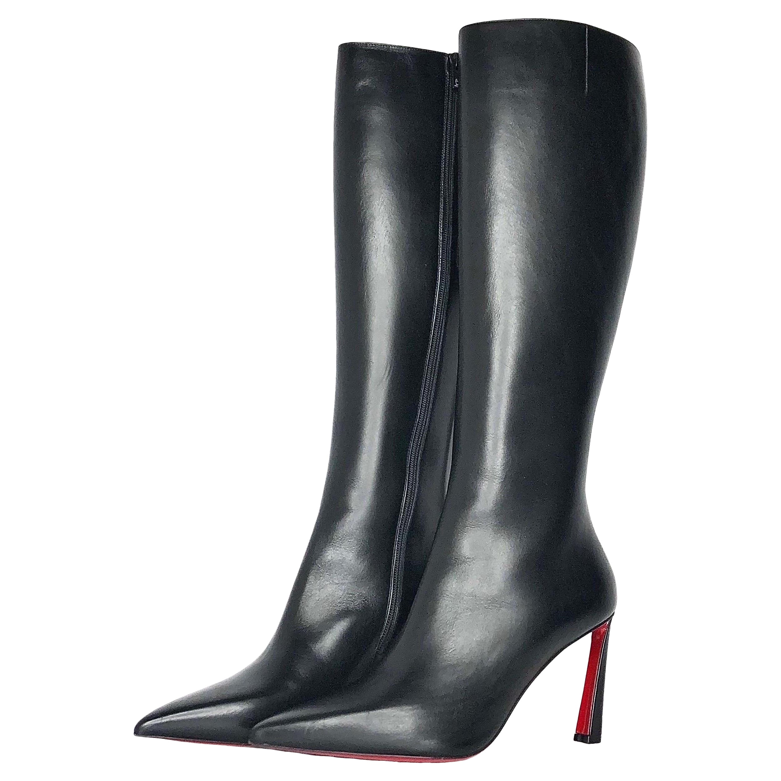 Christian Louboutin Botta 85 Stivali alti al ginocchio con tacco a punta 40
