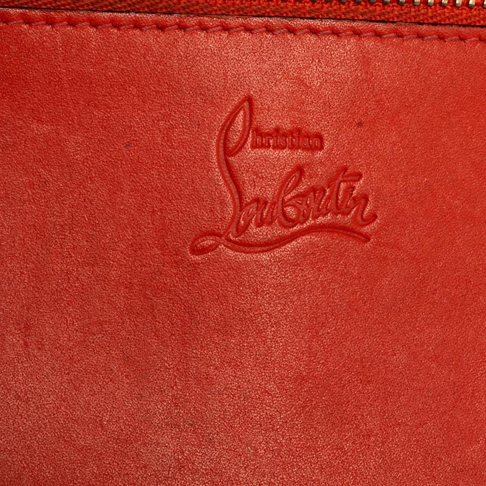 Christian Louboutin Coral Red Leather Sweet Charity Wallet 4