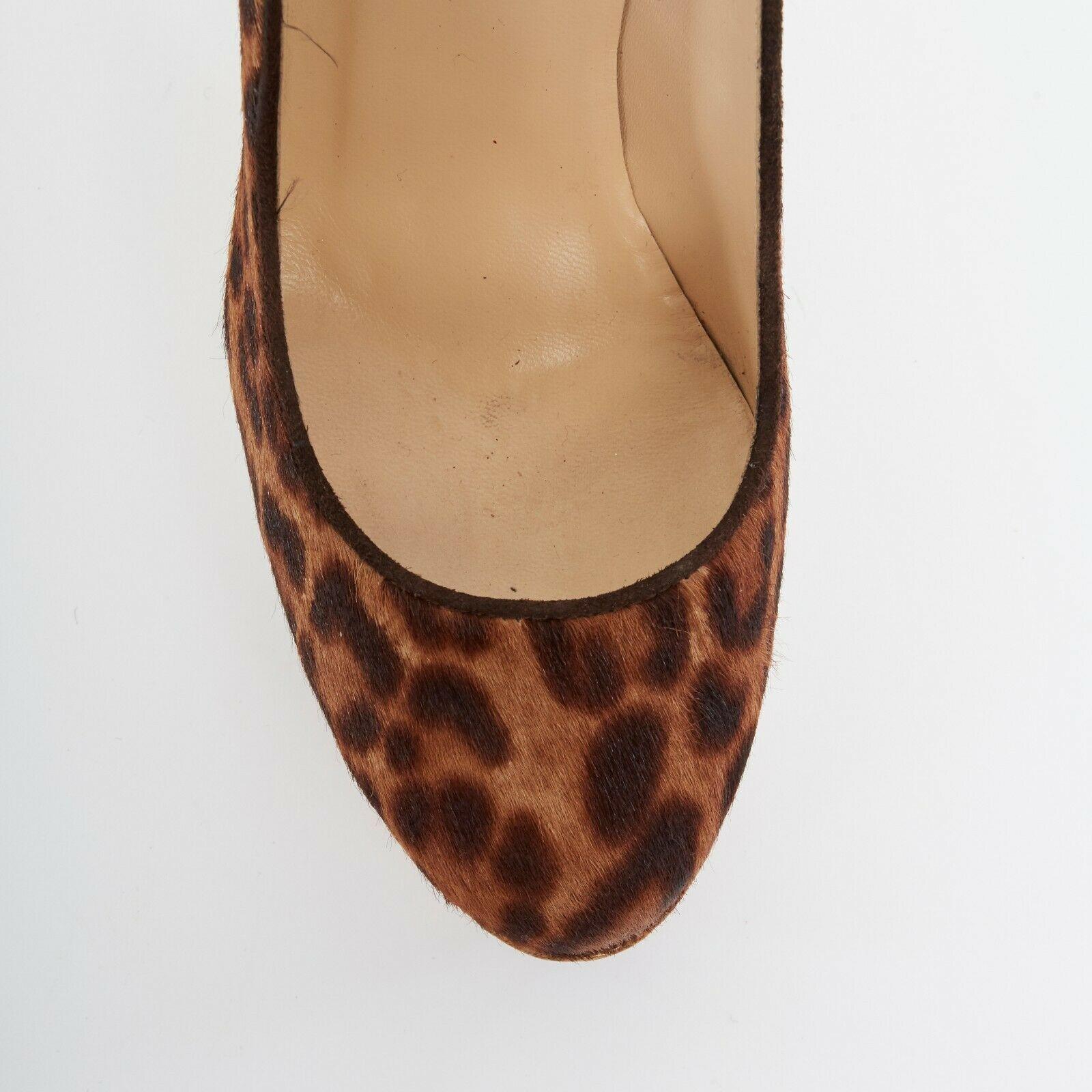 Women's CHRISTIAN LOUBOUTIN Coroclic 140 leopard calf glossy cork wedge heels EU37.5
