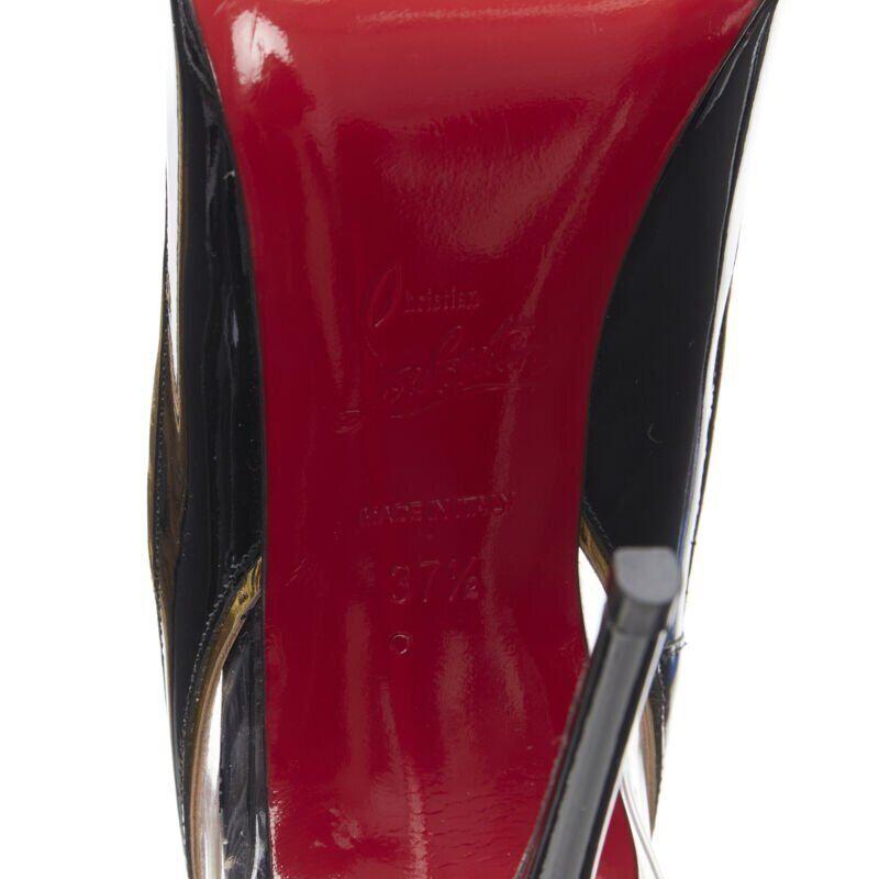 CHRISTIAN LOUBOUTIN Cosmo 554 black patent gold PVC trimmed pigalle EU37.5 6