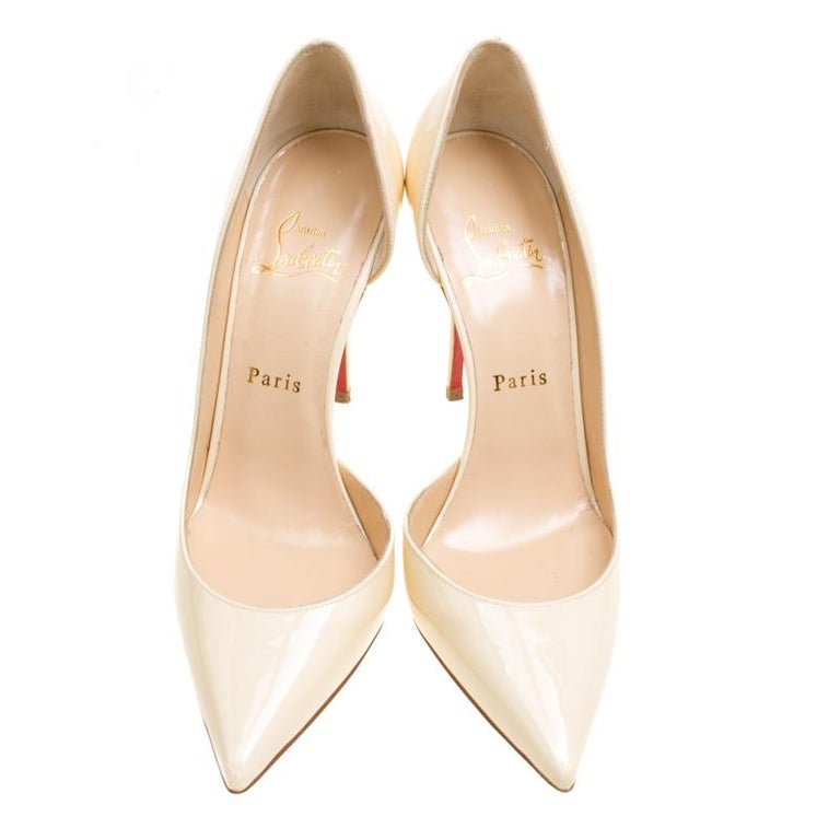 cream patent leather heels