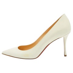 Christian Louboutin Cream Patent Leather Kate Pumps Size 38.5